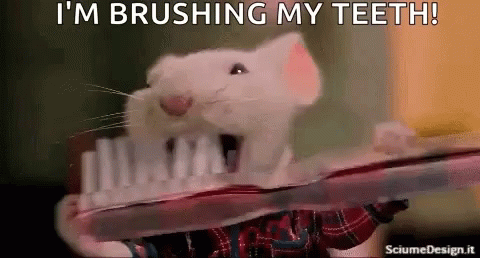 Stuart Little Brushing Teeth